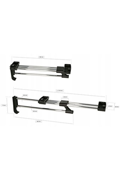 NO BRAND SET DE 2 BUCĂȚI DE BARĂ TELESCOPICĂ DE 350 MM PENTRU DULAPUL DE GARD...
