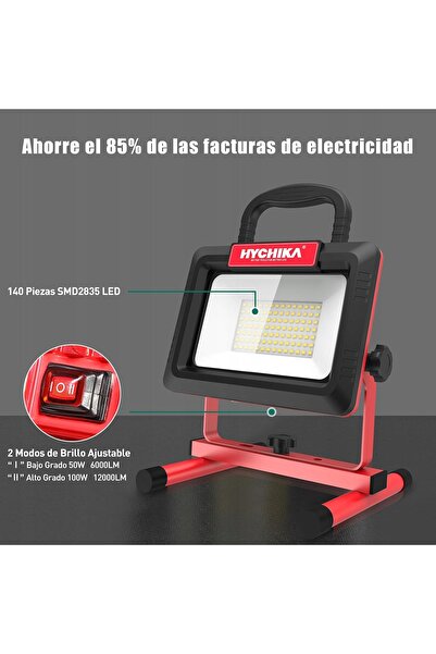 1001DİZAYN Proiector LED BUDOWLANY 100W 12000 LM IP65 6500K Cablu de 3 metri ...