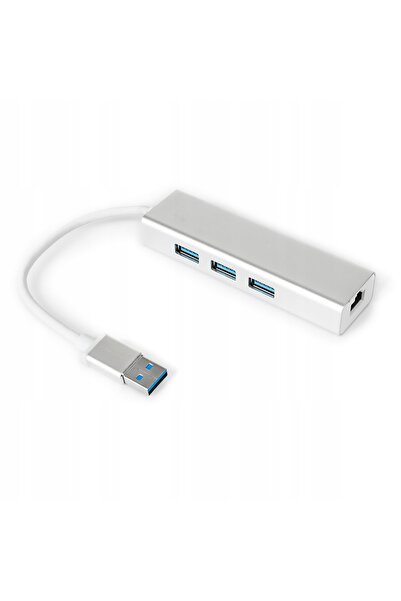 NO BRAND Convertor USB la 3 USB + RJ45 Spacetronik 1000M Adaptor multiport ar...