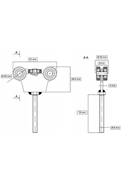NO BRAND Rolă pentru poartă culisantă cu 5 role, profil 30x30x2, ușă 60 KG