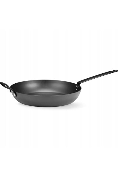 HENDI Tigaie tradițională din oțel, Wok din oțel carbon, 32 cm, oțel carbon
