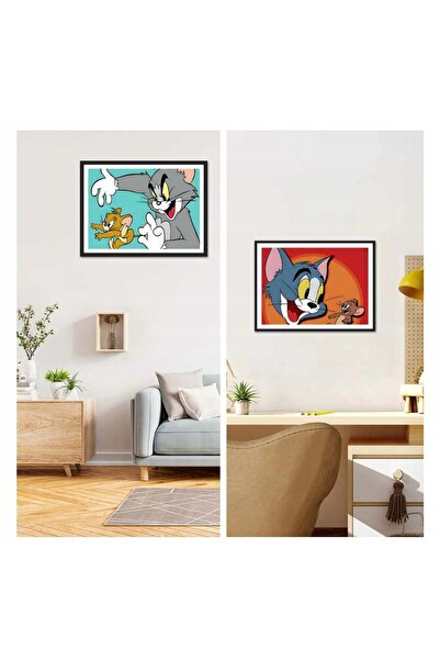 NO BRAND Diamond DIY Tom și Jerry – set de pictură 5D, mozaic cu broderie cu ...