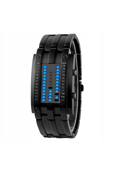 Skmei Ceas LED binar argintiu-negru pentru bărbați