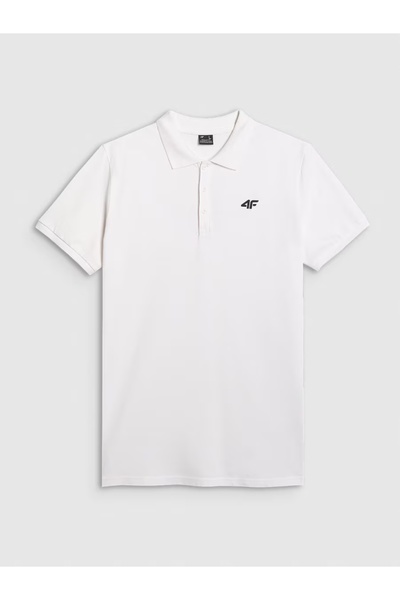 4F Tricou polo din bumbac polova pentru bărbați PTSM366 alb 10S 3XL