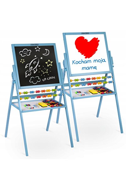 NO BRAND Tablă magnetică de cretă rotativă, educativă, cu două fețe, albastră