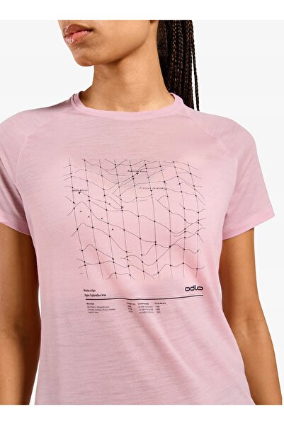 Odlo Tricou de damă Merino Tencel Hyper Map cu guler rotund și mânecă scurtă ...