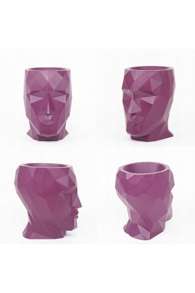 NO BRAND ghiveci bej HEAD 13x17/18 cm DESIGN