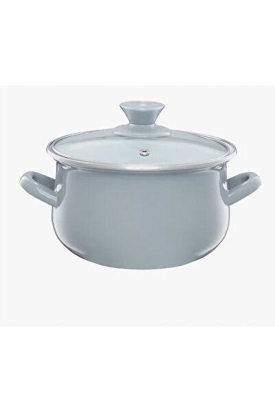 NO BRAND OALĂ EMAILATĂ CU CAPAC PIZZA GRI 18 CM 2.9 L OLKUSZ ENAMEL