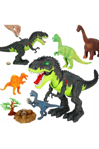 Springos DINOZAU T-REX ZNOSI LUMINEAZĂ, RĂGUITEAZĂ, MERDELEAZĂ, SET ROBOT INT...