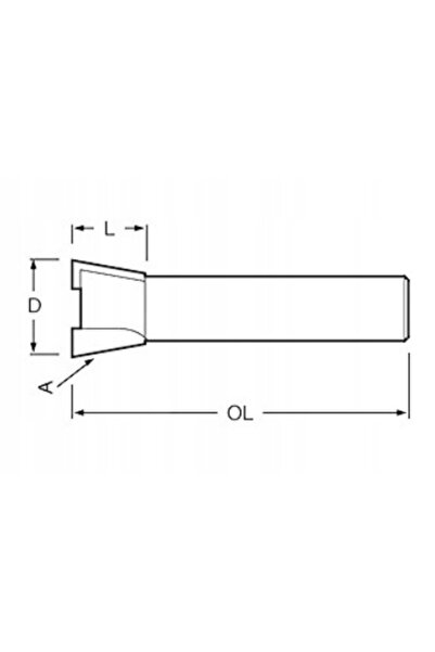 Makita Freză trapezoidală cu coadă de 8mm, 12x10x42mm, 2 tăișuri de tăiere P-...