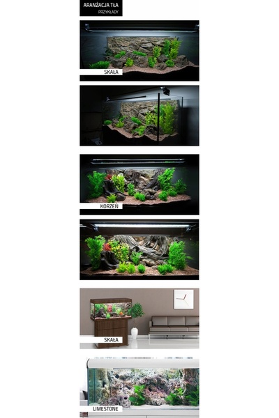 NO BRAND Fundal structural pentru acvariu 3D cu pești amazon 50x30cm