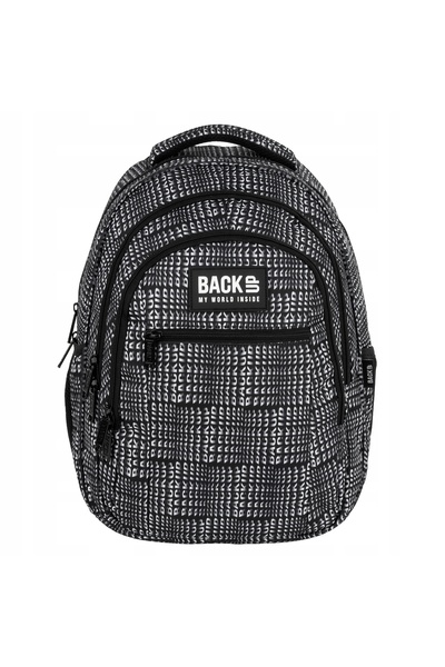 NO BRAND Rucsac școlar cu multiple compartimente, alb, negru, multicolor, 26 L