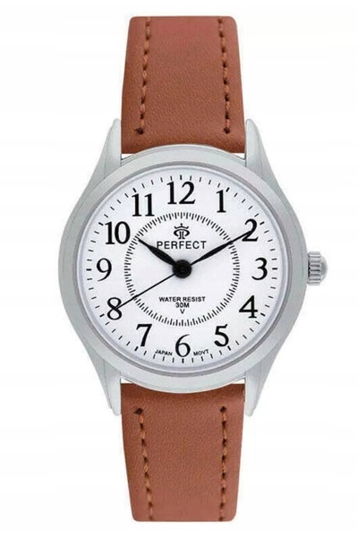 PERFECT Ceas clasic de damă, argintiu, mic, cu cifre clare LXC010S-03 29 mm