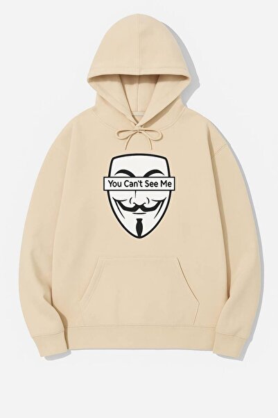 JANTIL MODA Unisex Oversize 3 Thread Threaded Kangaroo Pocket "Anonymous Mask...