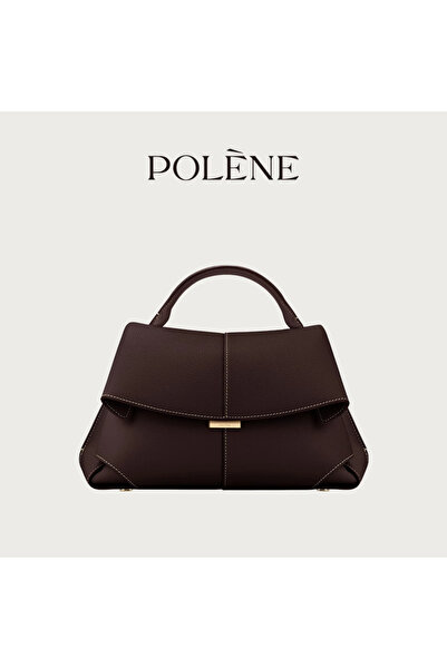 polene حقيبة يد جلدية كلاسيكية مطوية من Polène Smile / حقيبة كاميرا للكتف والجسم