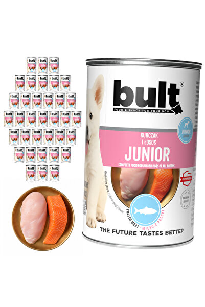 Bult Hrană umedă completă pentru căței Junior, cu Pui și Somon, 36x400g, la c...