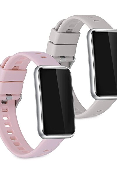 KWmobile KW Λουράκι Σιλικόνης Huawei Watch Fit mini - 2 Τεμάχια - Grey / Pink