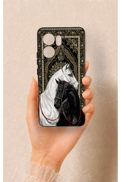 Vip Case Oppo Reno 13F Uyumlu Asil Sevgili Atlar Desenli Silikon Kılıf