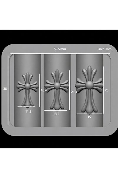 Choice5 L294 Cross A 2PCS New Arrival Cross Silicone Nail Mold High Transpare...