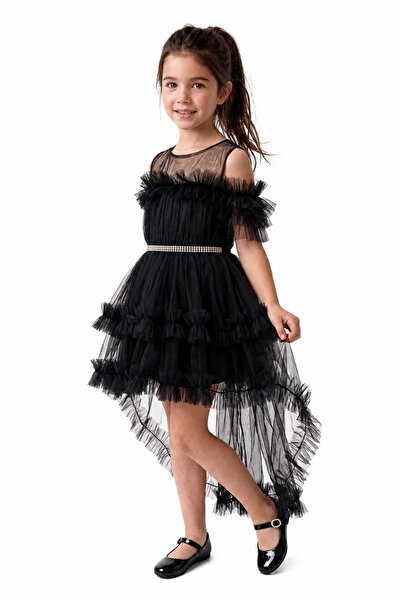AHENGİM Girl's Princess Tulle Detailed Tailored Evening Dress for Special Occ...