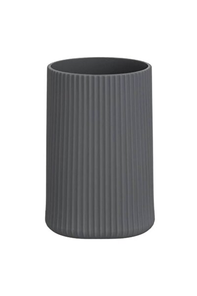 AAA Suport de periuțe de dinți din plastic gri cu model în dungi 7x7x12cm