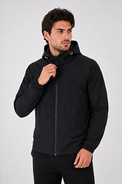Montivo Men's Black Water Repellent Hooded Casual Seasonal Jacket