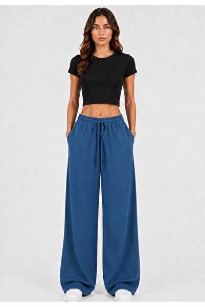 AXXEL Women's Blue Woven Trousers-P194