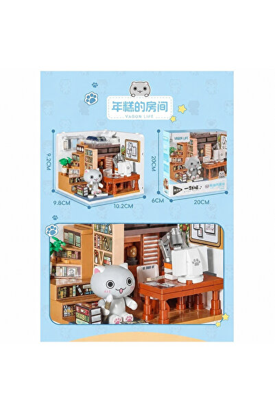 Vagonlife Panlos Yko P885002 Cat Work Room 245 Pieces Block Toy