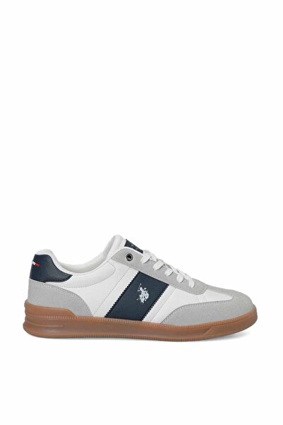 U.S. Polo Assn. Men's White Navy Blue Sneaker Casual Lace-Up Sports Shoes
