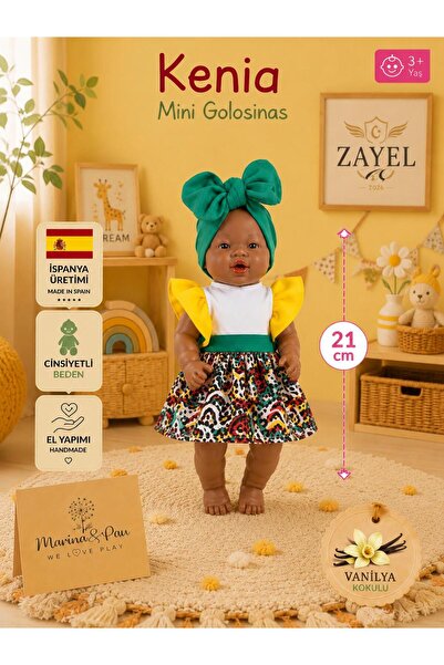 MARINA & PAU Marina&Pau Kenia JR MINI 21 cm Çeşitli Renkli Özel Kıyafetli Oyu...