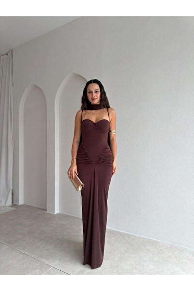 Mooi Butik Rochie Maxi LUMERO 3693 - Maro amar