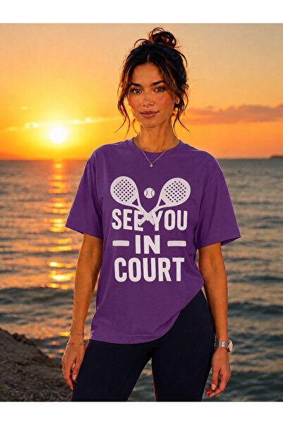 VODEXA Tricou unisex supradimensionat cu imprimeu tenis, 100% bumbac, cu tema...