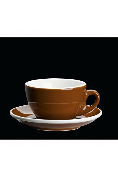 NO BRAND Ceașcă de cappuccino cu farfurioară 0,1 L maro CILIO