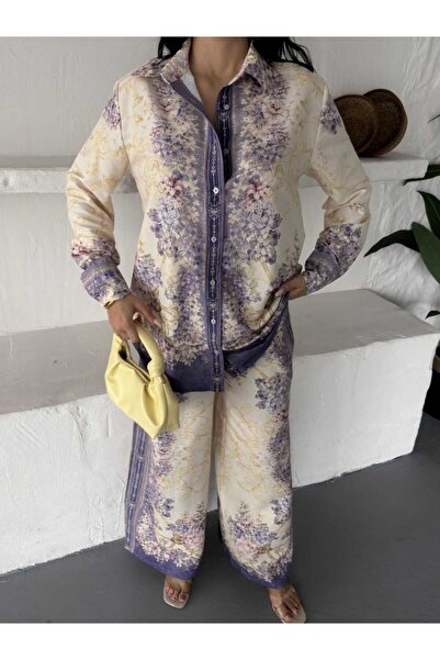 NEW JOURNAL Women's Lilac Chokella Fabric Ethnic Motif Top and Bottom Set Jen...