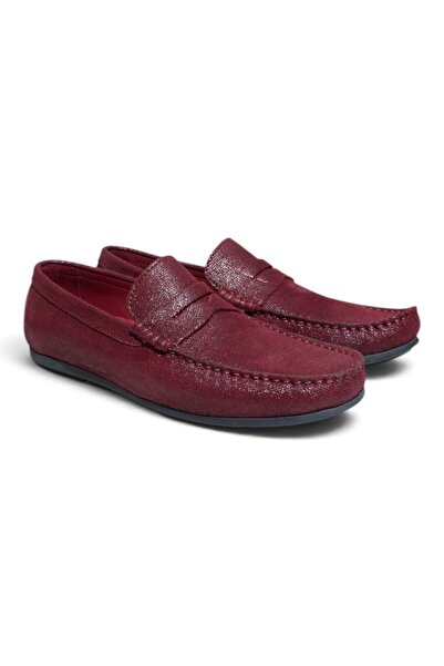 FRANCO CALVANI Bordo Coco Suede - Eg Bordo Color Laceless Genuine Leather Men...