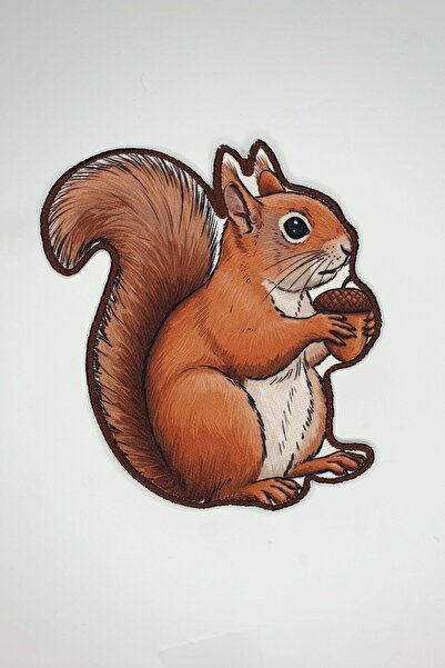 decofav Squirrel Form Embroidered Cocktail Napkin 1 Piece