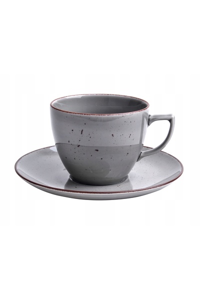 NO BRAND Ceașcă 250ml City+spodkek 15,5cm CT01 gri Pământ Vulcanic