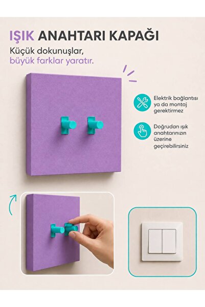 FOAMGREEN RENKLİ DEKORATİF IŞIK ANAHTAR KAPAĞI - ÇERÇEVESİ