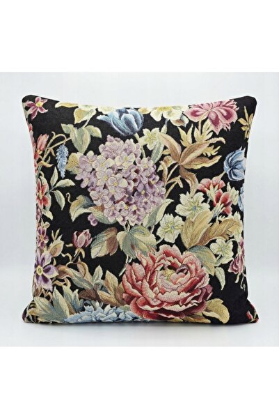 NO BRAND Husă de pernă din tapiserie cu două fețe Black Garden 45x45cm