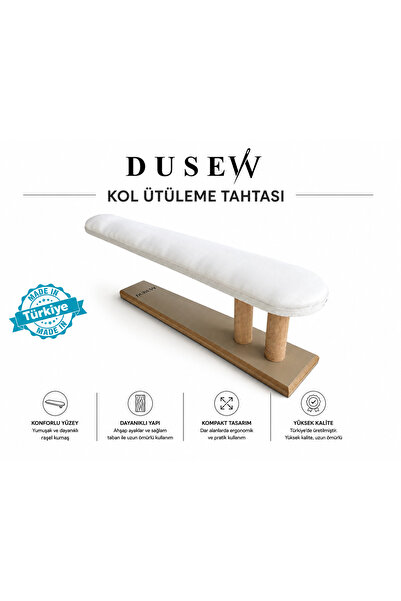 Ahşap Kol Ütüleme Aparatı Düz Kesim Beyaz