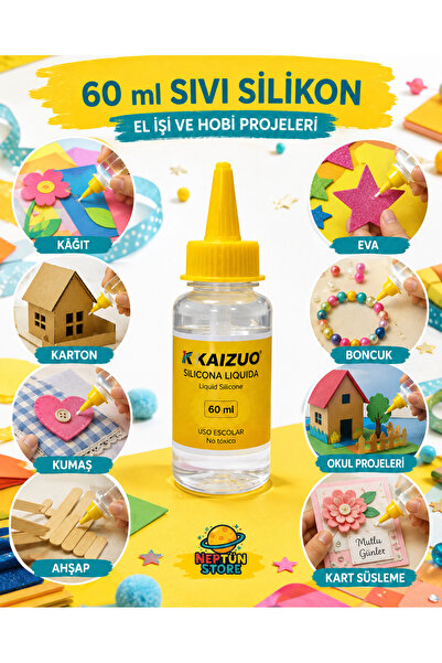 neptünstore Kaizuo 60 ml Şeffaf Sıvı Silikon Yapıştırıcı – Hobi, Kumaş, Kağıt...