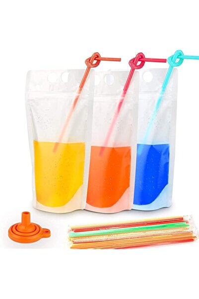 Generic Brand 100 Cooler Bags, Juice Bag With Straw, Frozen Juice Bag Diy Por...