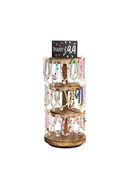 Generic Brand Bracelet Holder, 3 Tier Wooden Rotating Bracelet Display Stand,...