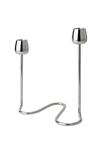 Generic Brand IKEA Silverpaeron Candlestick For 2 Candles Silver Colour 20 cm...