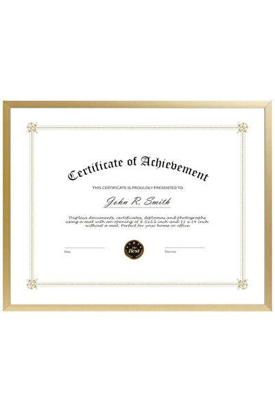 Generic Brand Golden State Art, 8.5x11 Aluminum Certificate Frame, Metal Dipl...