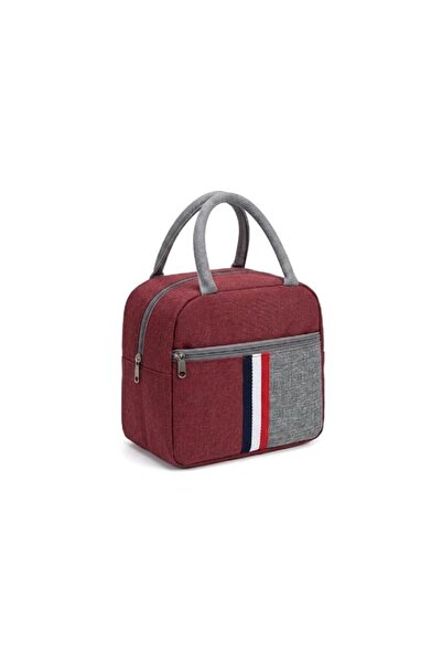 Generic Portable Insulated Lunch Bag with Handle | Striped Design Lunch Tote ...