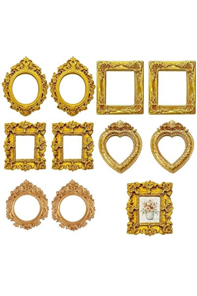 Generic Brand 10-Pack Mini Gold Resin Frames – Antique Style Display for Jewe...