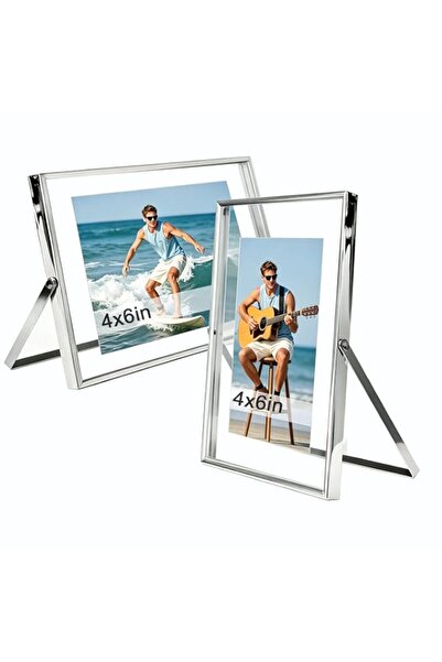 Generic Brand 6x8 Picture Frame with Stand, 4x6 inch Desktop Metal Photo Fram...