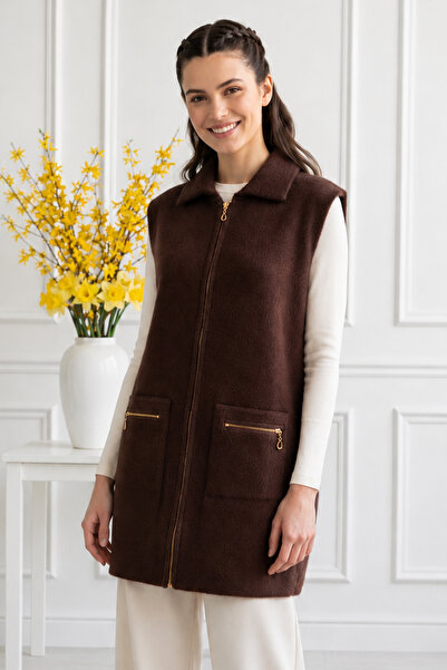 benguen Bearded Knitwear Vest N3381 Brown