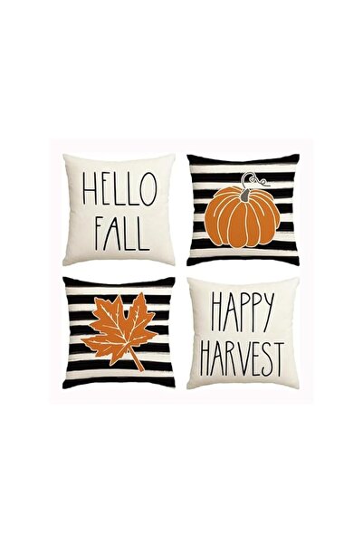 Generic Tazweeq Fall Pumpkin Throw Pillow Covers, 18x18 Inches, Set of 4, Ora...